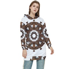 Gear Clockwork Decorative Fancy Women s Long Oversized Pullover Hoodie by Wegoenart