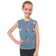 Flamingo Birds Plumage Sea Water Animal Exotic Kids  Mesh Tank Top by artworkshop