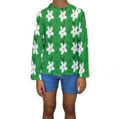 Flowers Art Pattern Floral Kids  Long Sleeve Swimwear by artworkshop