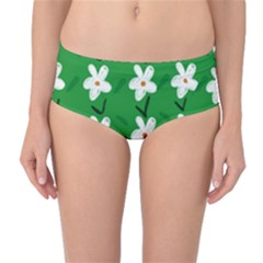 Flowers Art Pattern Floral Mid-waist Bikini Bottoms by artworkshop