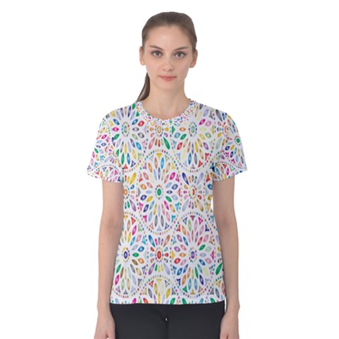 Flowery Floral Abstract Decorative Ornamental Women s Cotton Tee by artworkshop