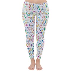 Flowery Floral Abstract Decorative Ornamental Classic Winter Leggings