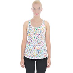 Flowery Floral Abstract Decorative Ornamental Piece Up Tank Top
