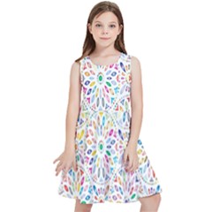 Flowery Floral Abstract Decorative Ornamental Kids  Skater Dress