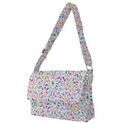 Flowery Floral Abstract Decorative Ornamental Full Print Messenger Bag (S)