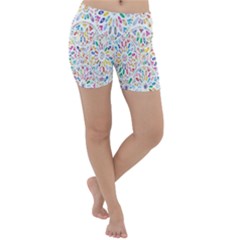 Flowery Floral Abstract Decorative Ornamental Lightweight Velour Yoga Shorts by artworkshop