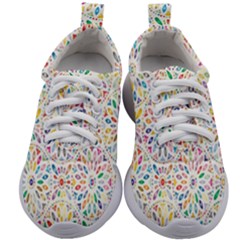 Flowery Floral Abstract Decorative Ornamental Kids Athletic Shoes