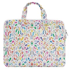 Flowery Floral Abstract Decorative Ornamental MacBook Pro 13  Double Pocket Laptop Bag