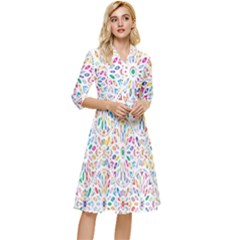 Flowery Floral Abstract Decorative Ornamental Classy Knee Length Dress