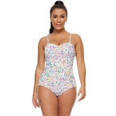 Flowery Floral Abstract Decorative Ornamental Retro Full Coverage Swimsuit by artworkshop