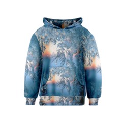Frost Winter Morning Snow Season White Holiday Kids  Pullover Hoodie by artworkshop