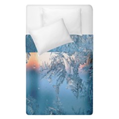 Frost Winter Morning Snow Season White Holiday Duvet Cover Double Side (single Size) by artworkshop