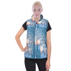 Frost Winter Morning Snow Season White Holiday Women s Button Up Vest by artworkshop