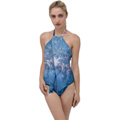 Frost Winter Morning Snow Season White Holiday Go With The Flow One Piece Swimsuit by artworkshop