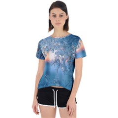 Frost Winter Morning Snow Season White Holiday Open Back Sport Tee by artworkshop