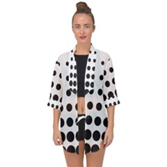 Halftone Pattern Dot Modern Retro Texture Circle Open Front Chiffon Kimono by artworkshop