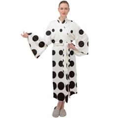 Halftone Pattern Dot Modern Retro Texture Circle Maxi Velour Kimono by artworkshop