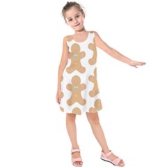 Happy Birthday Pattern Christmas Biscuits Pastries Kids  Sleeveless Dress by artworkshop