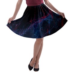 Abstract Painting Feathers Beautiful A-line Skater Skirt by artworkshop