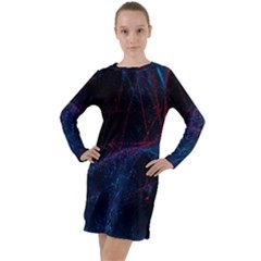 Abstract Painting Feathers Beautiful Long Sleeve Hoodie Dress by artworkshop