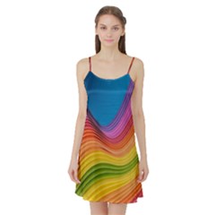  Rainbow Pattern Lines Satin Night Slip by artworkshop