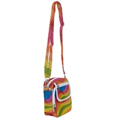 Rainbow Pattern Lines Shoulder Strap Belt Bag by artworkshop