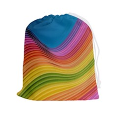  Rainbow Pattern Lines Drawstring Pouch (2xl) by artworkshop