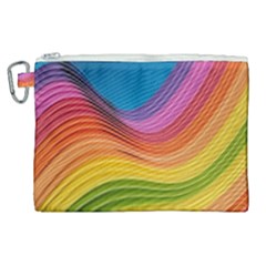  Rainbow Pattern Lines Canvas Cosmetic Bag (xl)