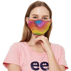  Rainbow Pattern Lines Fitted Cloth Face Mask (adult) by artworkshop