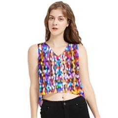 Abstract Background Blur V-neck Cropped Tank Top