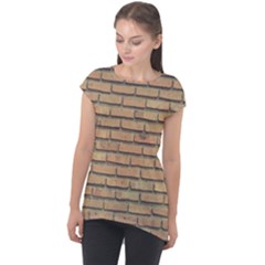 Bricks Wall Red  Cap Sleeve High Low Top by artworkshop