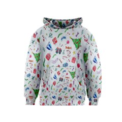 New Year Christmas Winter Watercolor Kids  Pullover Hoodie by artworkshop