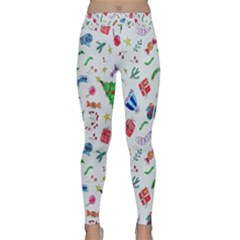 New Year Christmas Winter Watercolor Classic Yoga Leggings by artworkshop