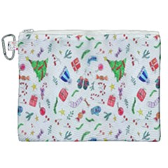 New Year Christmas Winter Watercolor Canvas Cosmetic Bag (xxl) by artworkshop