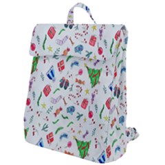 New Year Christmas Winter Watercolor Flap Top Backpack by artworkshop