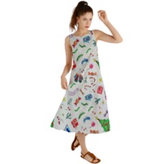 New Year Christmas Winter Watercolor Summer Maxi Dress by artworkshop