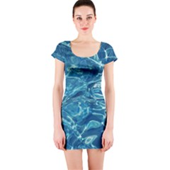 Surface Abstract Background Short Sleeve Bodycon Dress