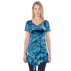 Surface Abstract Background Short Sleeve Tunic 