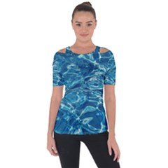 Surface Abstract Background Shoulder Cut Out Short Sleeve Top by artworkshop