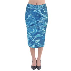 Surface Abstract Background Velvet Midi Pencil Skirt