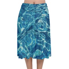 Surface Abstract Background Velvet Flared Midi Skirt