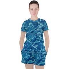 Surface Abstract Background Women s Tee and Shorts Set