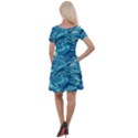 Surface Abstract Background Cap Sleeve Velour Dress  View2