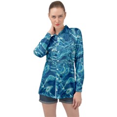 Surface Abstract Background Long Sleeve Satin Shirt