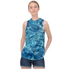 Surface Abstract Background High Neck Satin Top by artworkshop