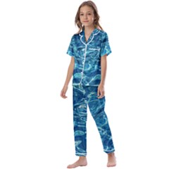 Surface Abstract Background Kids  Satin Short Sleeve Pajamas Set