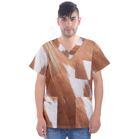 Horse Coat Animal Equine Men s V-neck Scrub Top by artworkshop