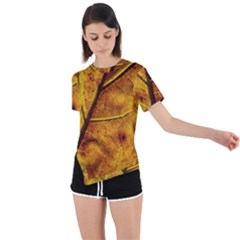 Leaf Leaf Veins Fall Asymmetrical Short Sleeve Sports Tee by artworkshop