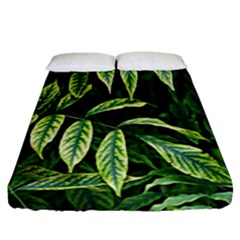 Leaves Foliage Twig Bush Plant Fitted Sheet (queen Size)