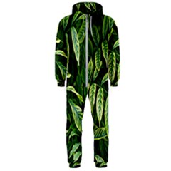 Leaves Foliage Twig Bush Plant Hooded Jumpsuit (men)